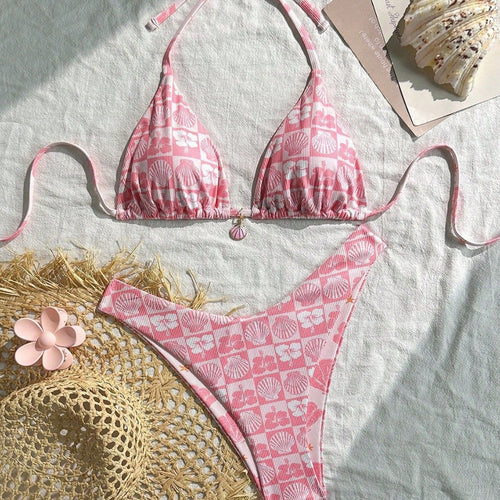 Damen Triangel-Bikini mit maritimen Muschelmuster Echo Archiv