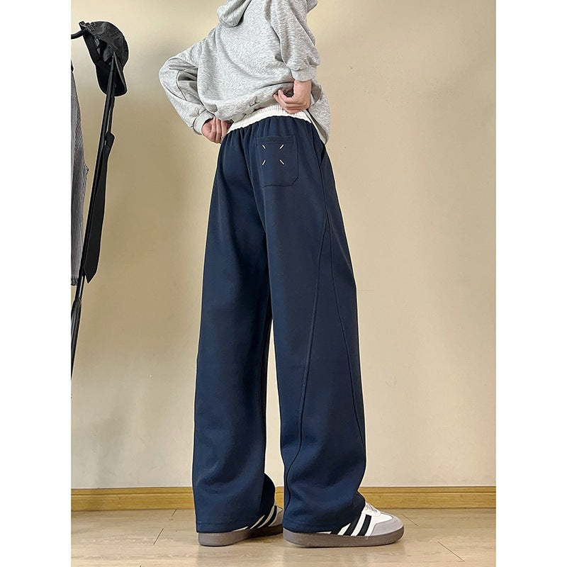 Herren Weite Relax-Sweathose mit hohem Kontrastbund, Kordelzug & geradem Bein Echoarchiv