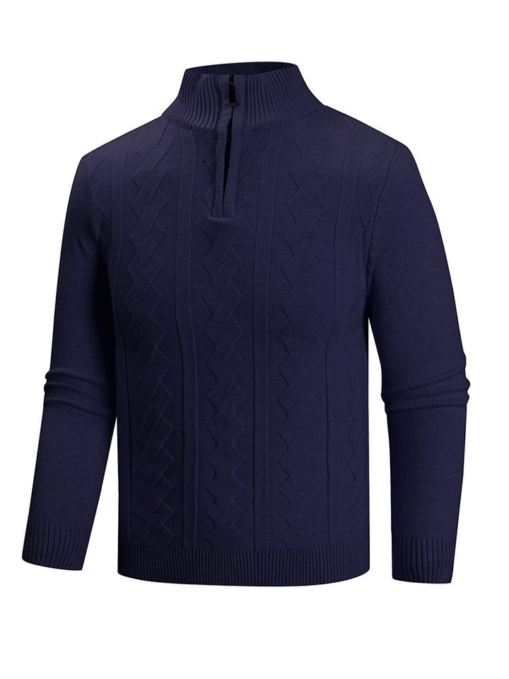 Herren modischer Strickpullover mit hohem Kragen und strukturiertem Design Echoarchiv