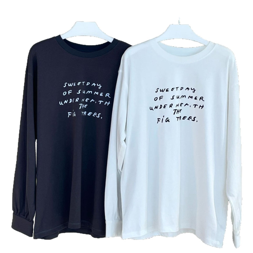 Damen Lockeres Oversized-Sweatshirt aus Baumwolljersey mit Rundhalsausschnitt und Statement-Print Echoarchiv