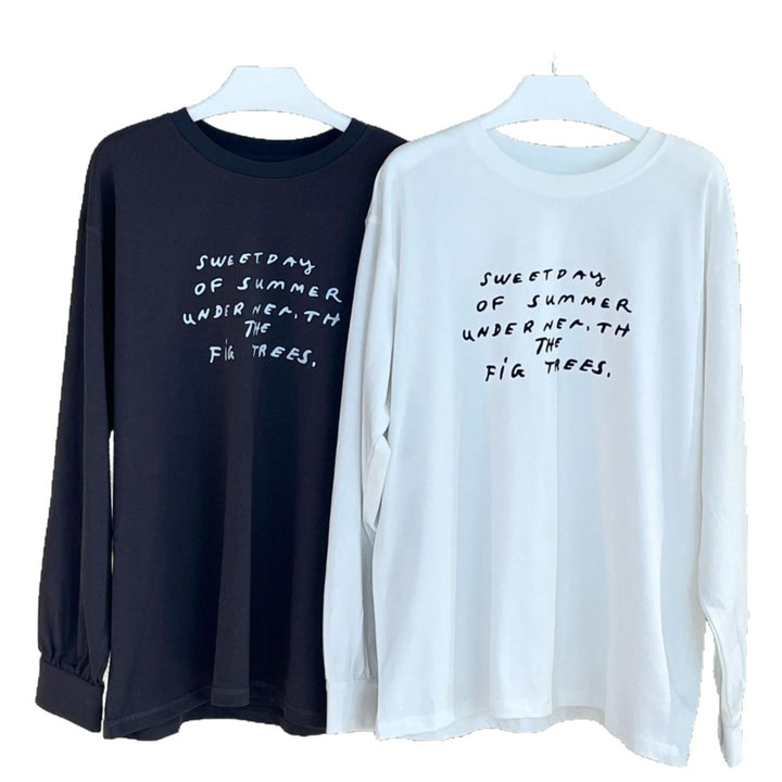 Damen Lockeres Oversized-Sweatshirt aus Baumwolljersey mit Rundhalsausschnitt und Statement-Print Echoarchiv