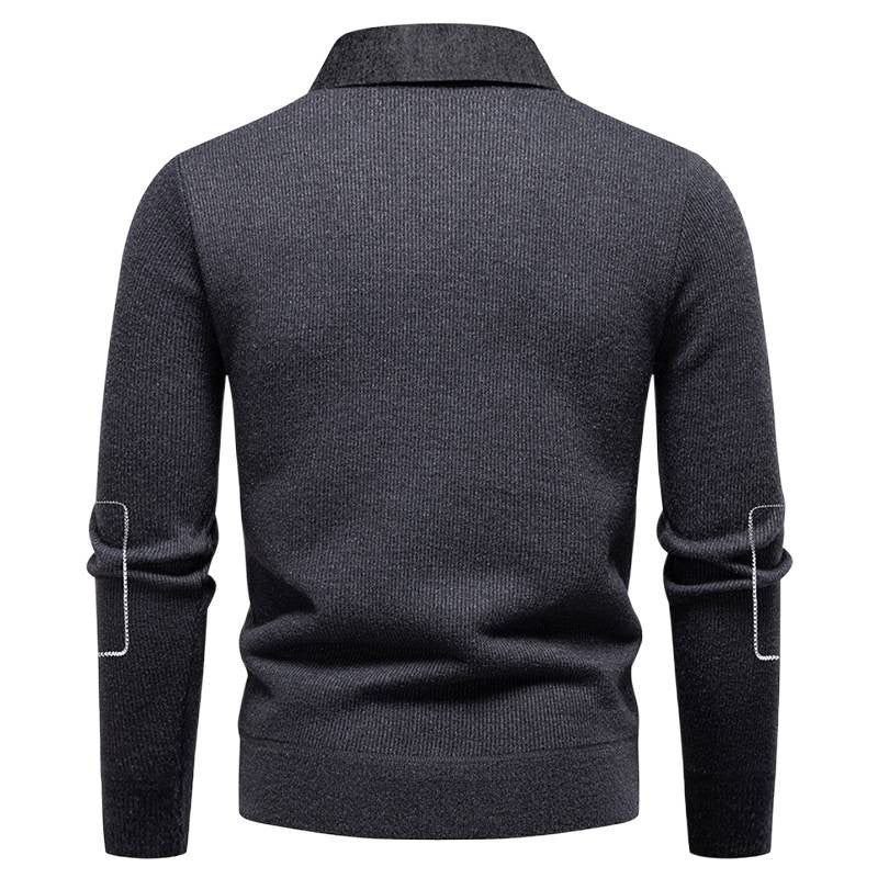 Herren eleganter Pullover mit Kragen und feinem Strickmuster Echoarchiv