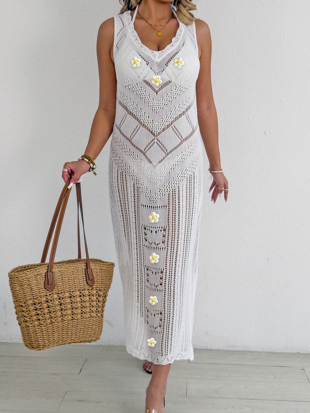 Damen Häkel-Kleid mit floralem Design Echo Archiv