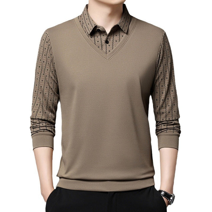 Herren elegantes Poloshirt mit strukturiertem Kragen und innovativer Knopfleiste Echoarchiv