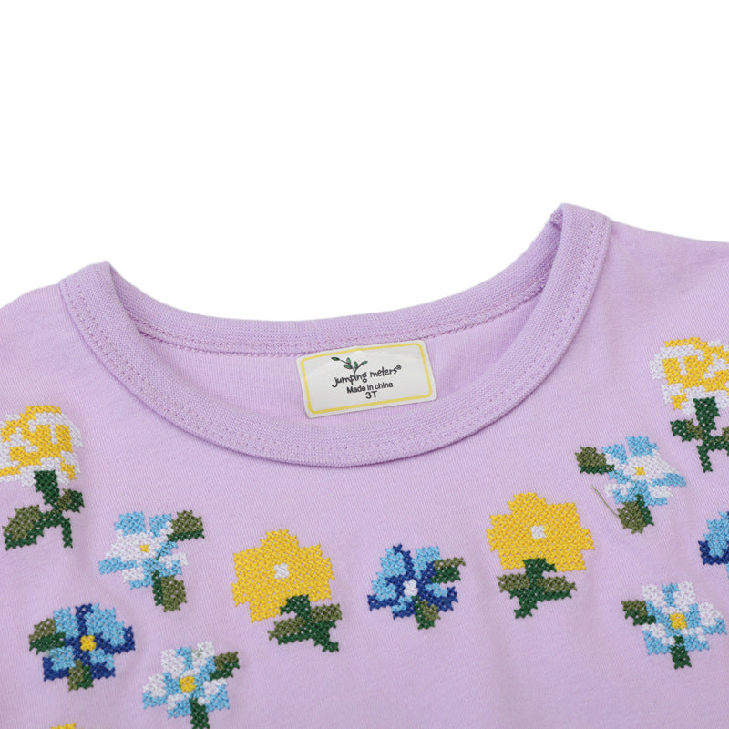 Mädchen Kleid mit zauberhaften Blumenapplikationen Echo Archiv