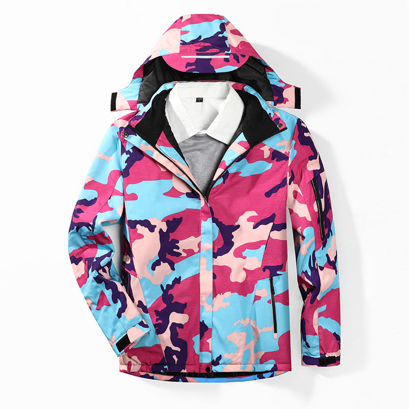 Herren Camouflage Regenjacke mit Kapuze und verstärkten Reißverschlusstaschen – Taviero