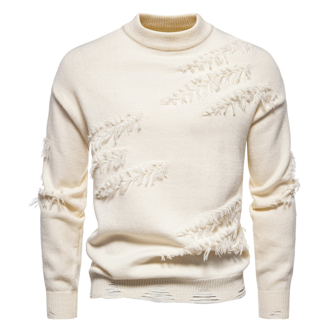 Herren modischer Rollkragenpullover mit distressed Details Echoarchiv