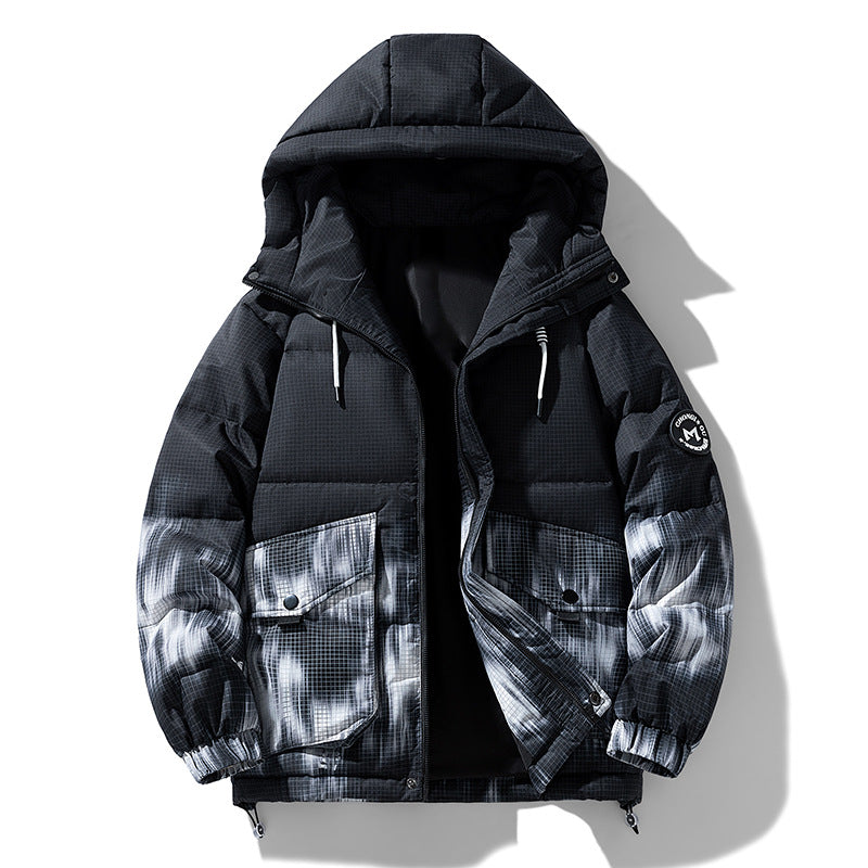 Herren modische Winterjacke mit praktischen Taschen und Kapuze Echoarchiv