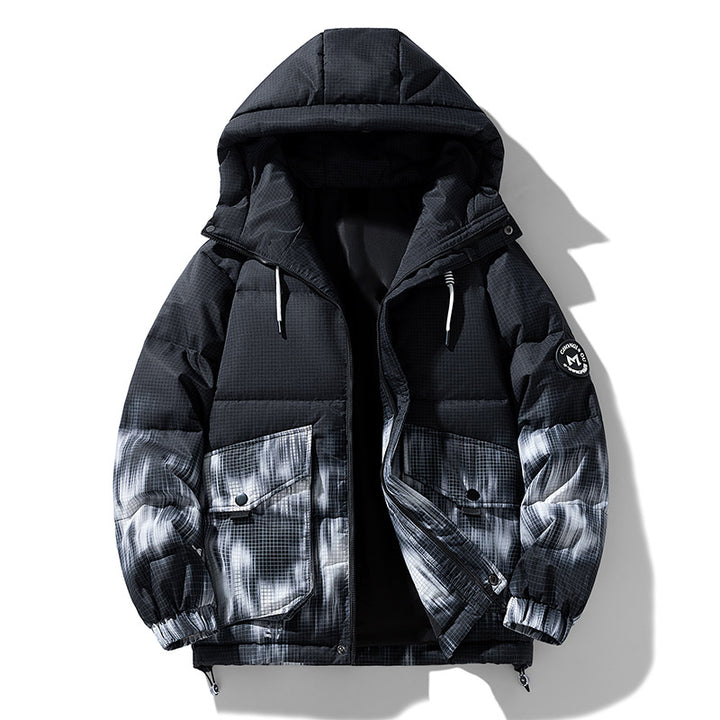 Herren modische Winterjacke mit praktischen Taschen und Kapuze Echoarchiv