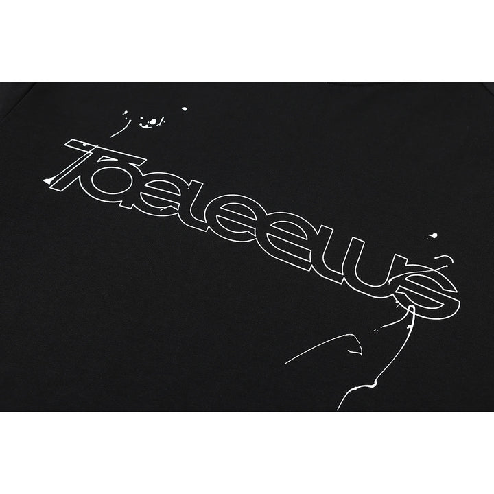 Unisex Lagen-Langarmshirt mit Halbarm-Overlay, gestreiften Einsatzärmeln und Ton-in-Ton-Logo Echoarchiv