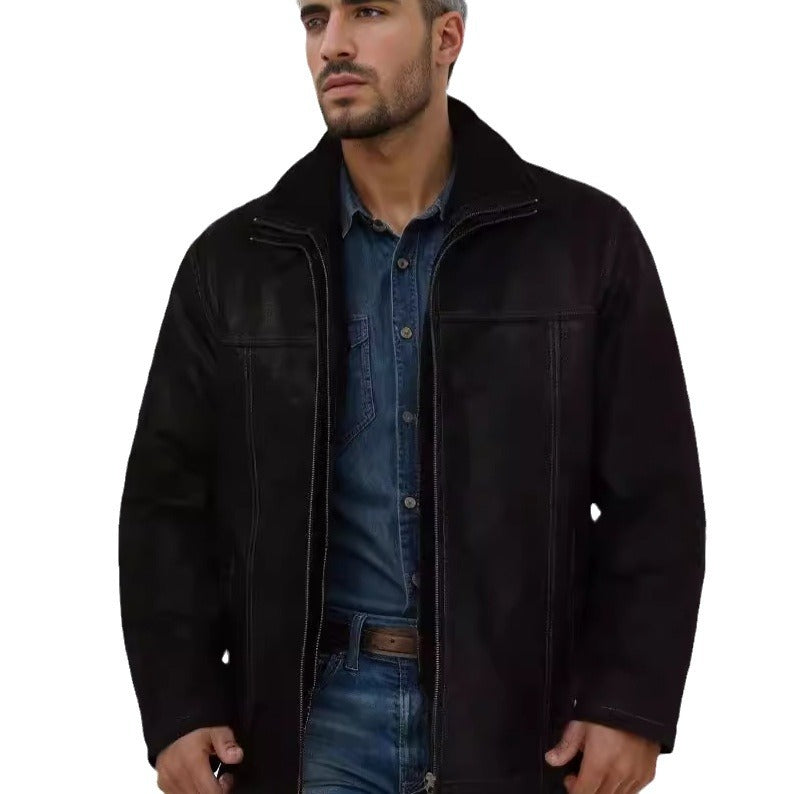 Herren gemütliche und stylische Jacke aus weichem Kunstleder Echoarchiv