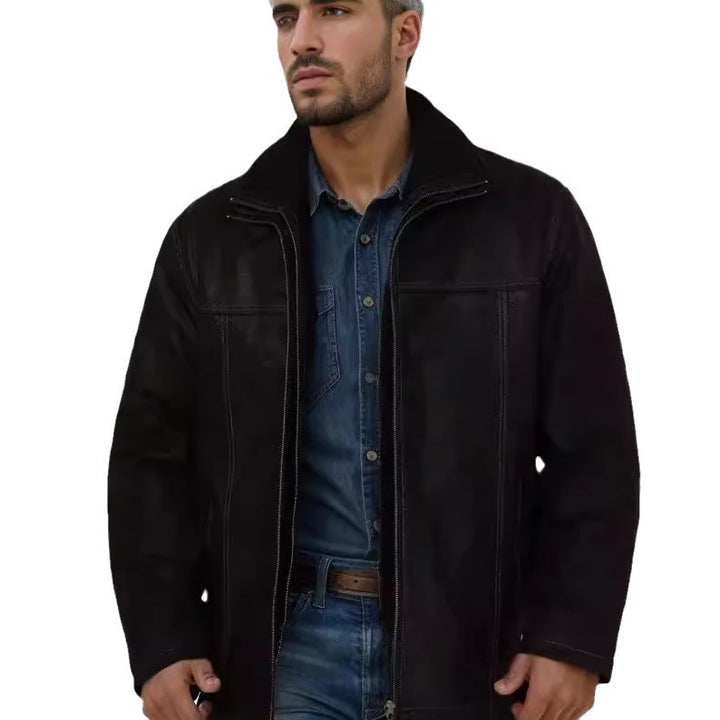 Herren gemütliche und stylische Jacke aus weichem Kunstleder Echoarchiv