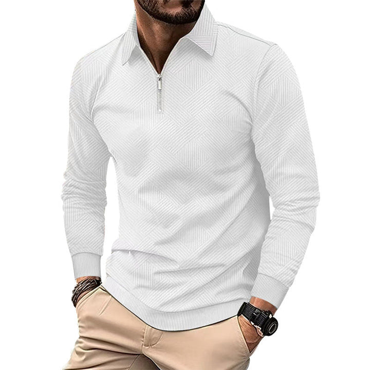 Herren hochwertiger Strickpullover mit Stehkragen und modischem Reißverschluss Echoarchiv
