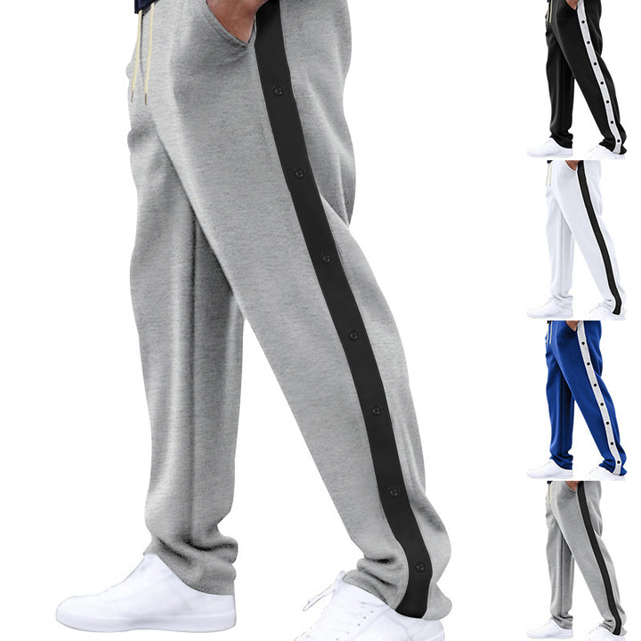Herren Sportliche Trainingshose mit Knopf-Design und elastischem Bund Echoarchiv
