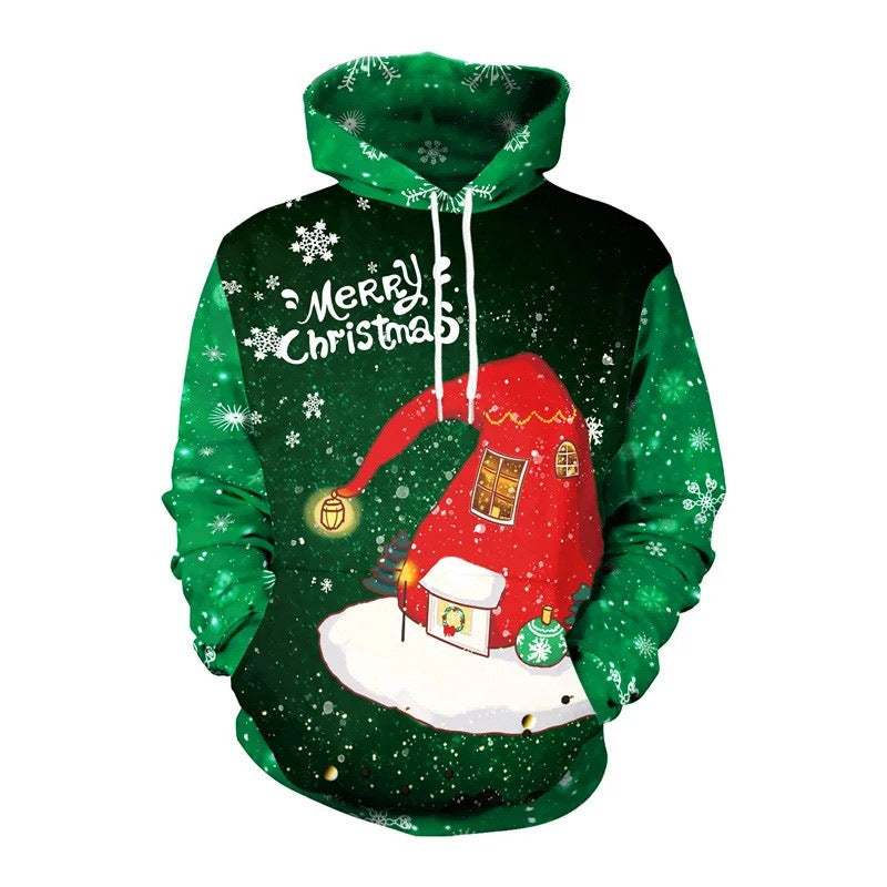 Damen Lustiger Kapuzenpullover mit Weihnachtsmotiv Echoarchiv