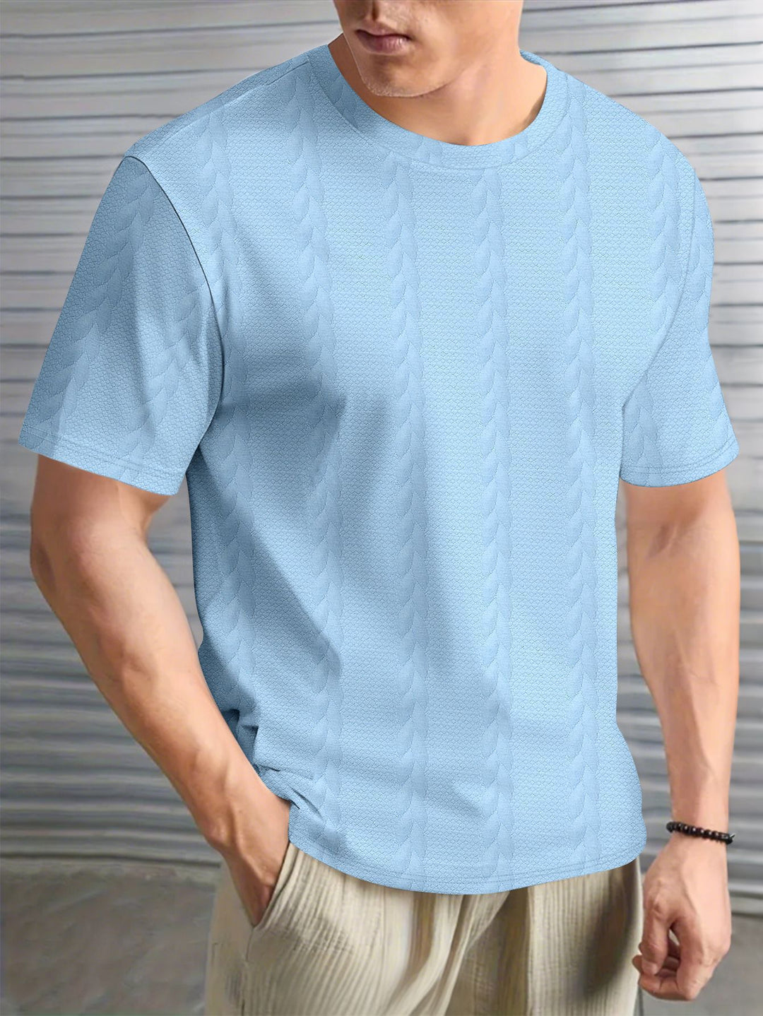 Herren Strukturiertes Kurzarmshirt Echoarchiv