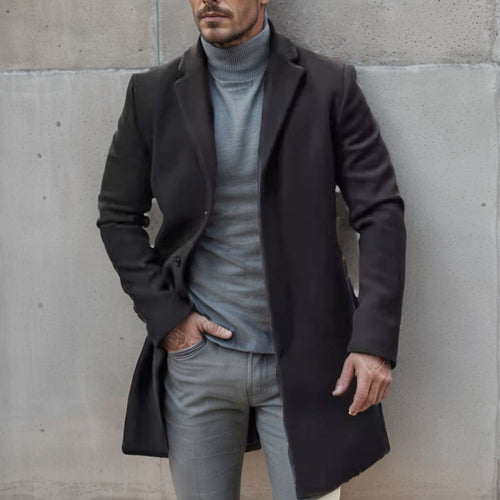 Herren eleganter langer Mantel aus hochwertigem Stoff Echoarchiv