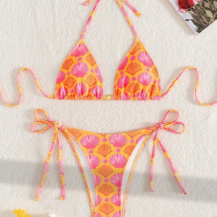 Damen Triangel-Bikini mit Muschel-Print und freundlichem Schnitt Echo Archiv