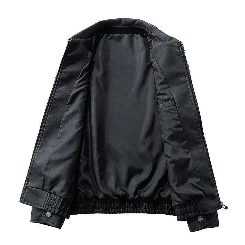 Herren Oversize Velours‑Optik Übergangsblouson mit Hemdkragen, Reißverschluss & elastischem Saum Echoarchiv