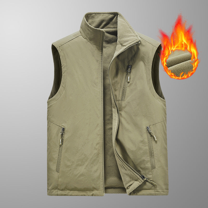 Herren Wärmende Fleece-Jacke ohne Ärmel Echo Archiv