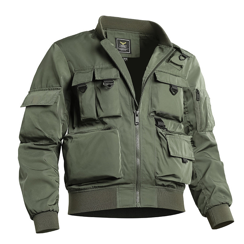 Herren taktische Bomberjacke mit multifunktionalen Utility-Taschen Echoarchiv