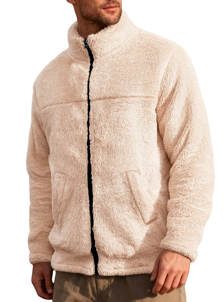 Herren Fleecejacke mit hohem Kragen und weichem Innenfutter Echoarchiv