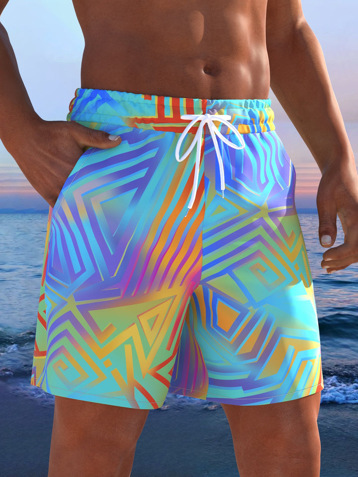 Herren Badeshorts mit animalischem Muster und elastischem Bund Echo Archiv