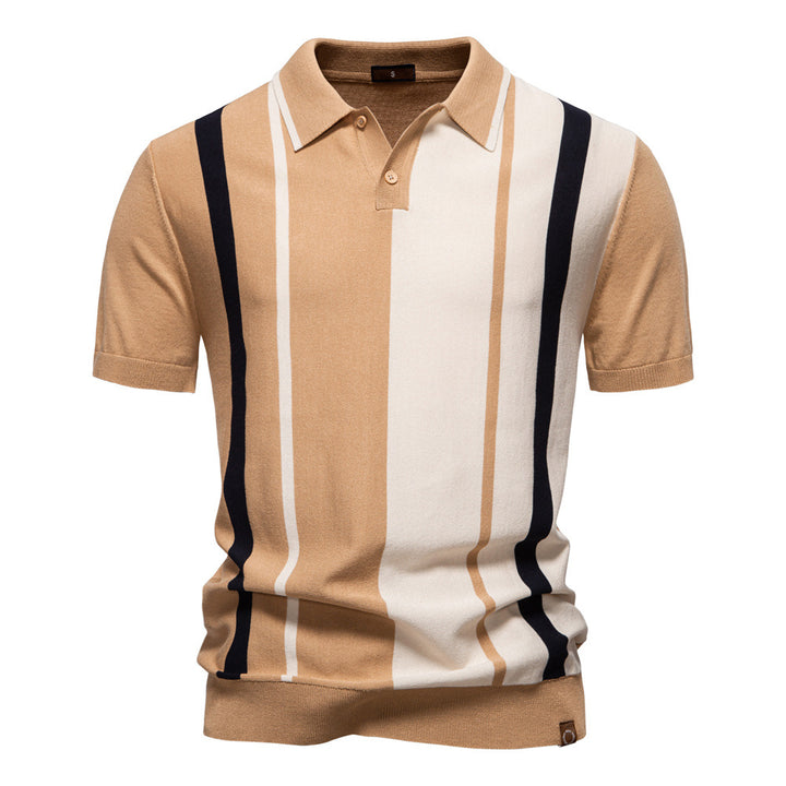 Herren Poloshirt mit modernem Streifen-Design und hochwertiger Baumwollmischung Echoarchiv