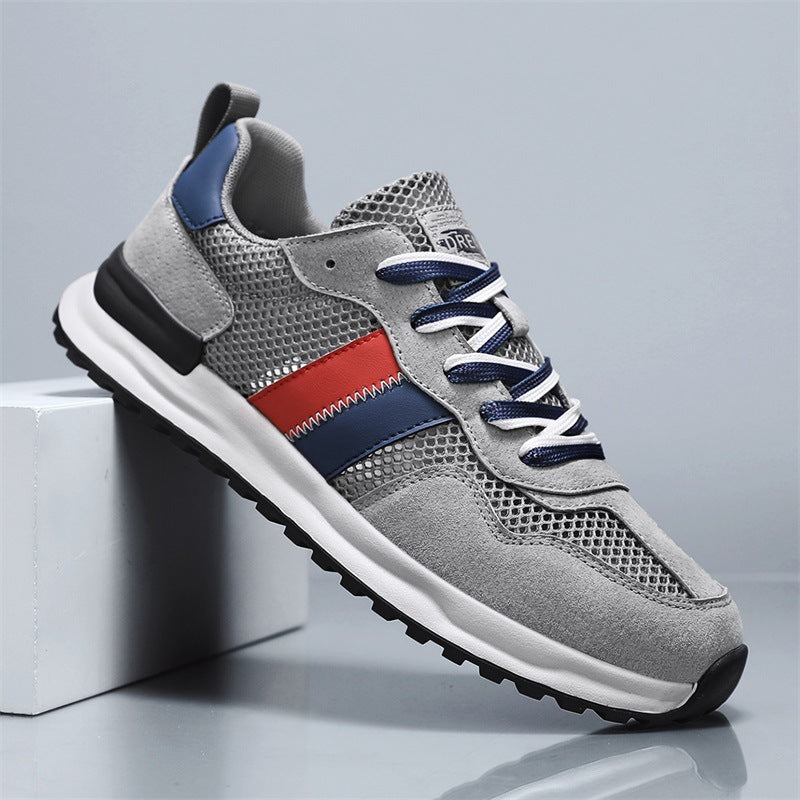 Herren Atmungsaktive Freizeit-Runner mit Mesh-Obermaterial, retro-inspiriertem Streifen-Detail und griffiger Gummilaufsohle – Tavélo