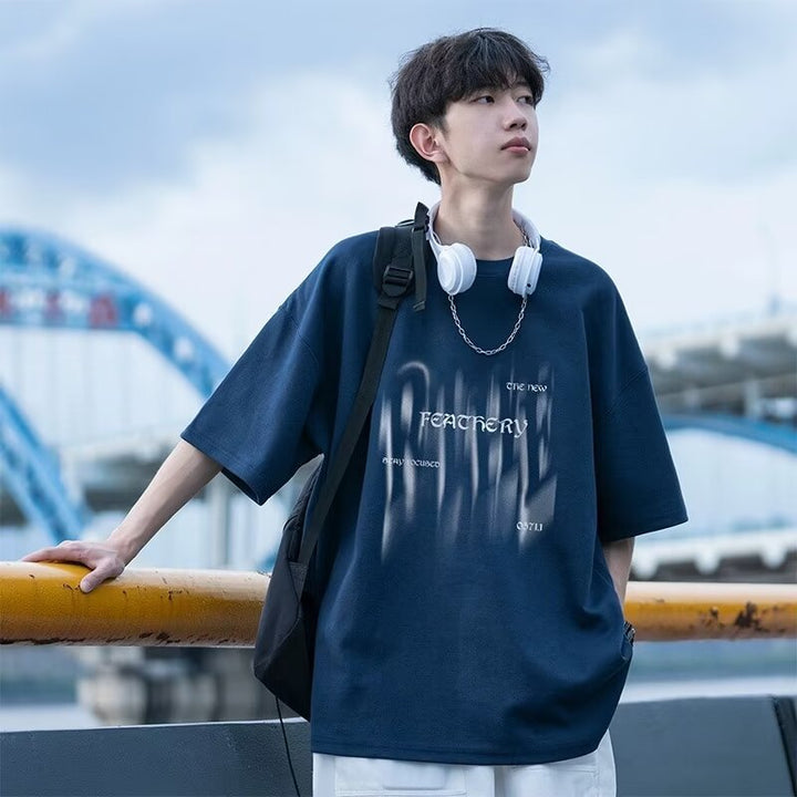 Herren Übergrößes T-Shirt mit kreativem Druck Echoarchiv