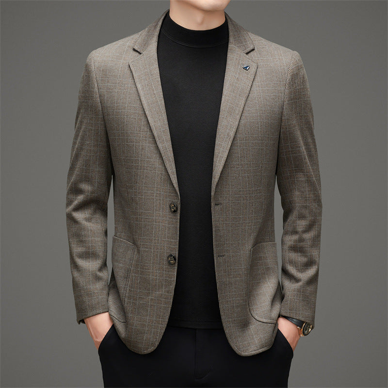 Herren eleganter Blazer mit feinem Karomuster und hochwertiger Verarbeitung Echoarchiv