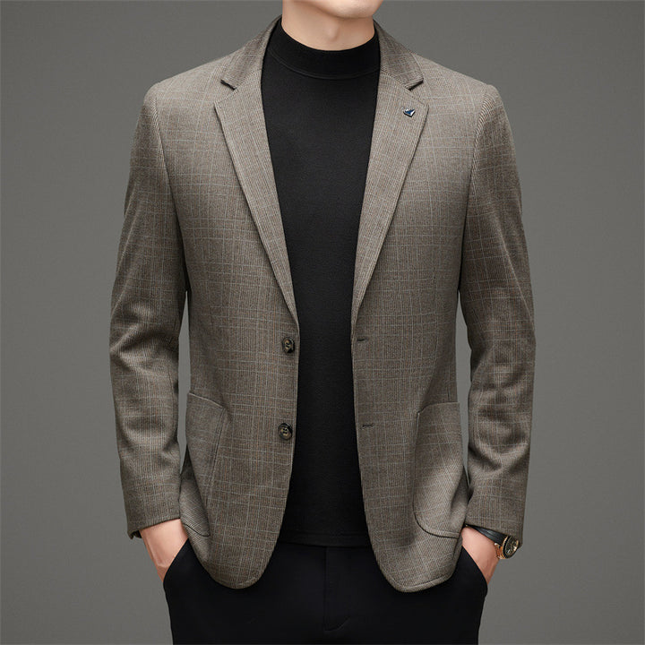 Herren eleganter Blazer mit feinem Karomuster und hochwertiger Verarbeitung Echoarchiv