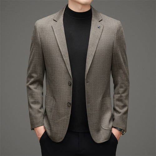 Herren eleganter Blazer mit feinem Karomuster und hochwertiger Verarbeitung Echoarchiv