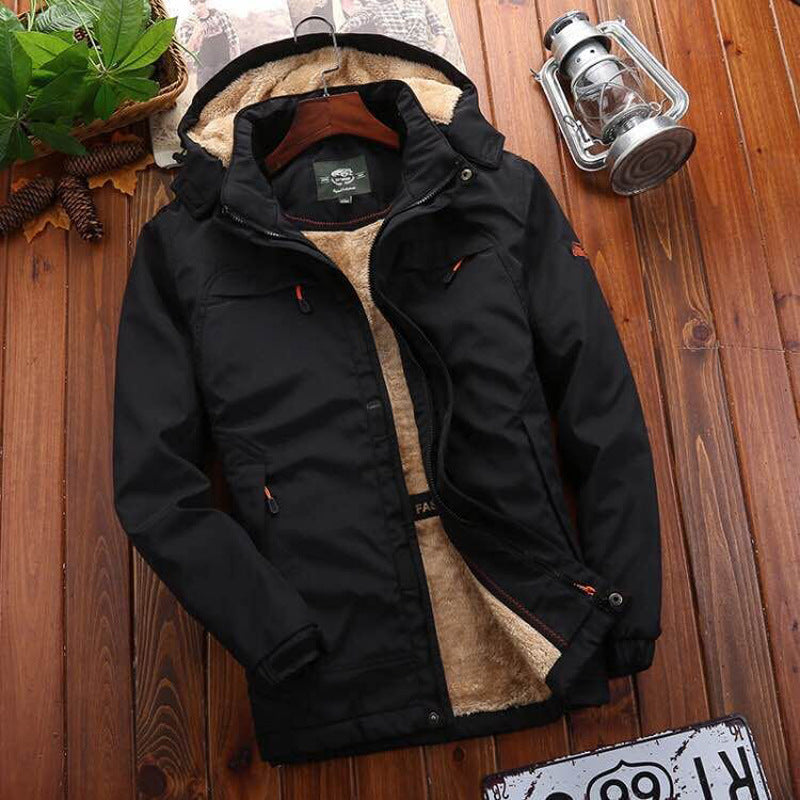 Herren nan wind- und wasserabweisende Parka‑Fieldjacke mit abnehmbarer Kapuze und Sherpa Futter Echo Archiv