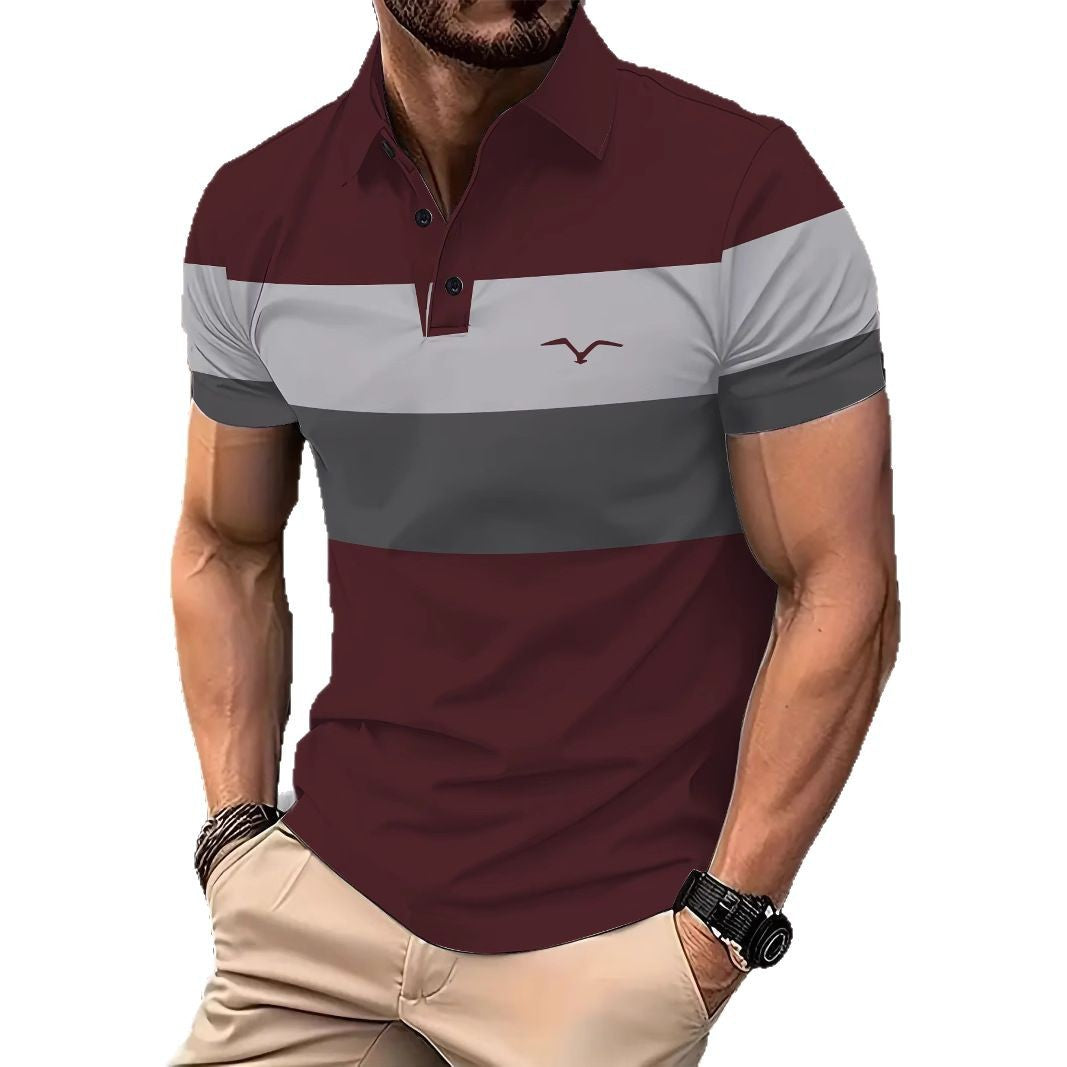 Herren Kurzarm Poloshirt mit markantem Farbdesign Echoarchiv