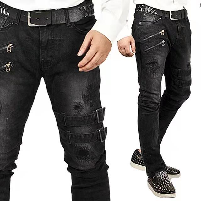 Herren JEchoarchivns mit stylischem Reißverschluss und Distressed-Details Echoarchiv