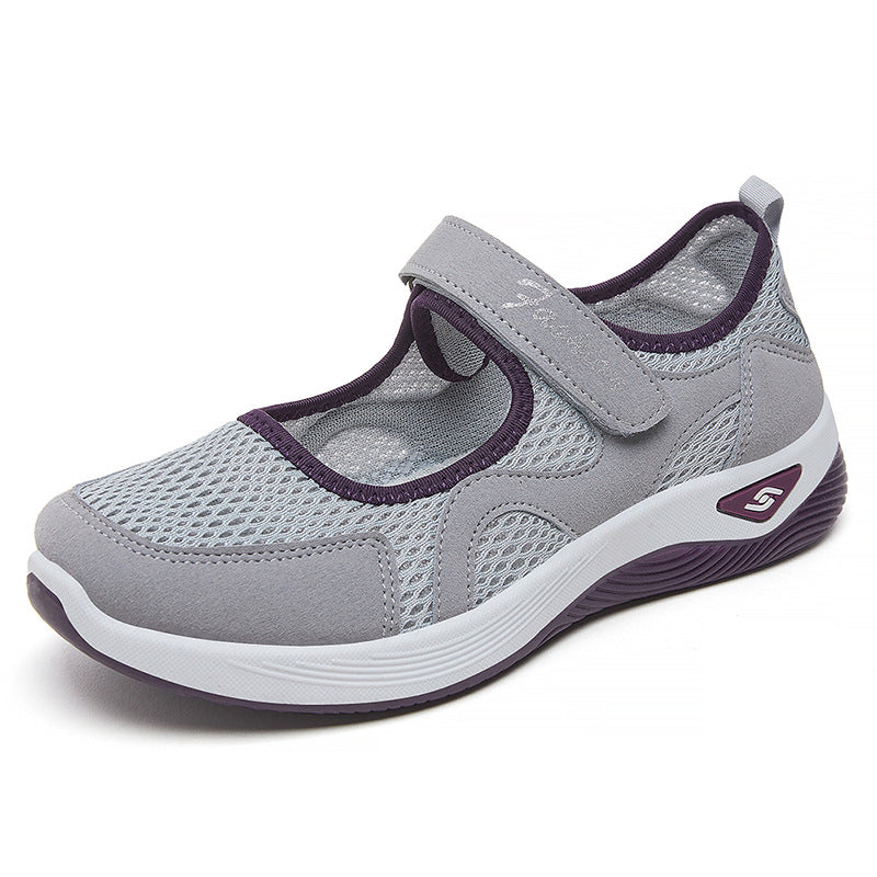 Damen nan atmungsaktiver Mary-Jane Walking-Schuh mit Klettverschluss, nahtlosem Mesh-Obermaterial und stoßdämpfender Leichtsohle Echo Archiv