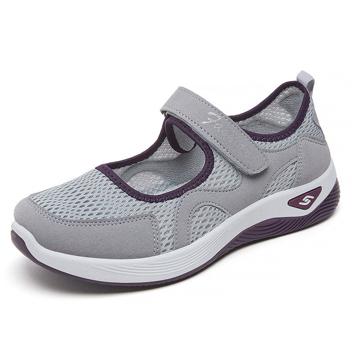 Damen nan atmungsaktiver Mary-Jane Walking-Schuh mit Klettverschluss, nahtlosem Mesh-Obermaterial und stoßdämpfender Leichtsohle Echo Archiv