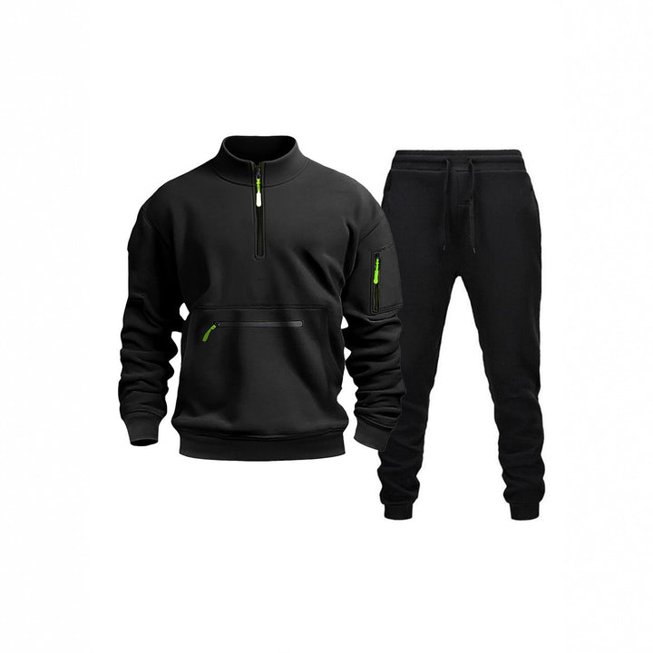 Herren Sportliches Freizeit-Set mit halbautomatischem Reißverschluss und praktischen Taschen Echoarchiv