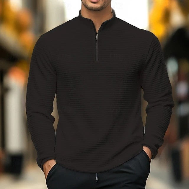 Herren Sweatshirt mit hohem Kragen und Reißverschluss Echoarchiv