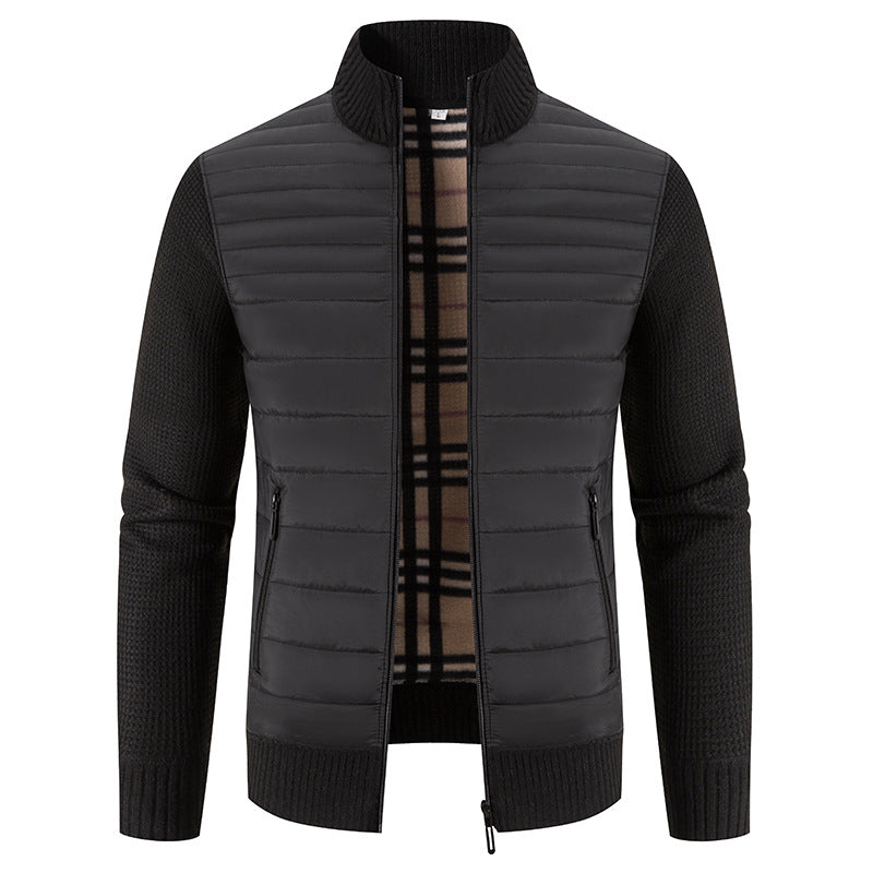 Herren lässige Steppjacke mit Strickärmeln Echoarchiv