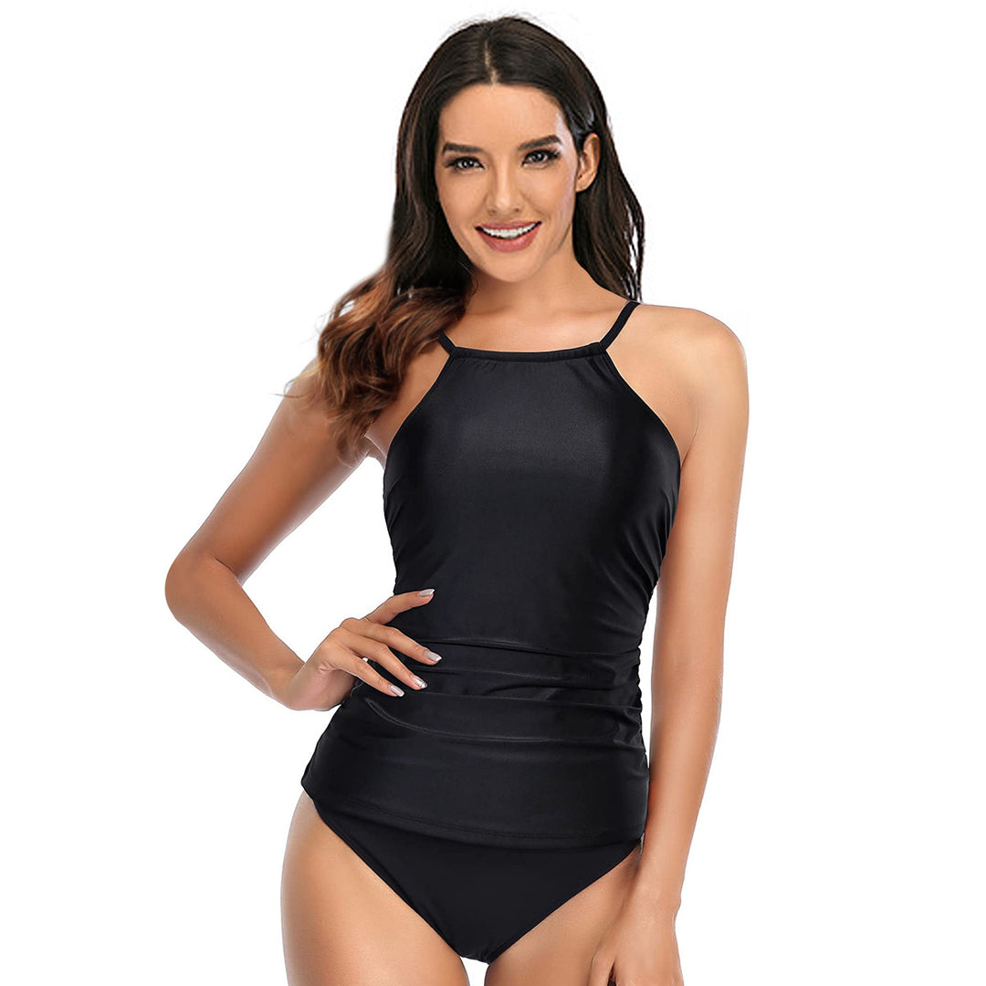 Damen Sportlicher Tankini mit Rüschendetails und animalischem Muster Echo Archiv