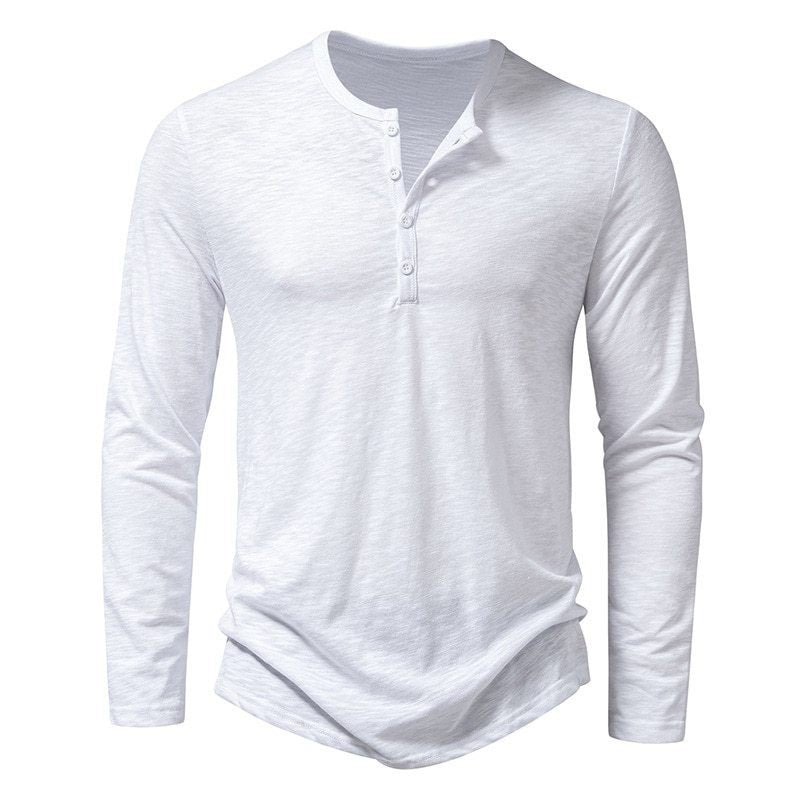 Herren Langarmshirt mit modischem Henley-Ausschnitt und komfortabler Passform Echoarchiv