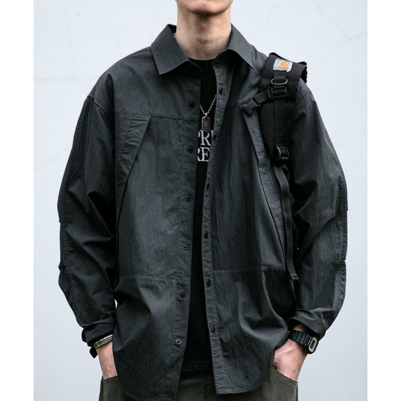 Herren Technisches Field-Overshirt im Utility-Look mit Druckknopfleiste und kastiger Passform Echoarchiv