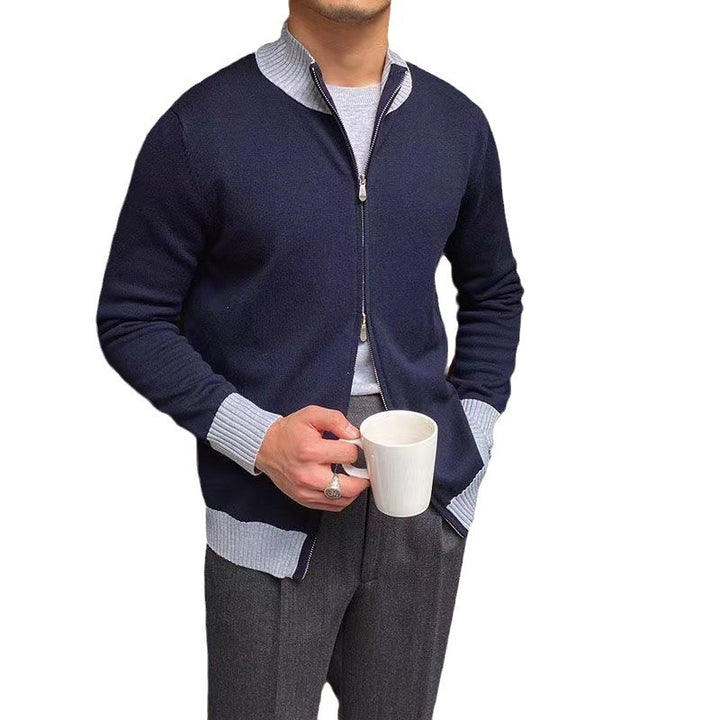 Herren Eleganter Strickpullover mit Stehkragen Echo Archiv