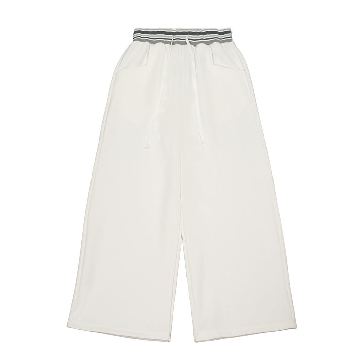 Damen Weite Culotte-Sweathose mit hohem Bund und gestreiftem Rippbündchen Echo Archiv
