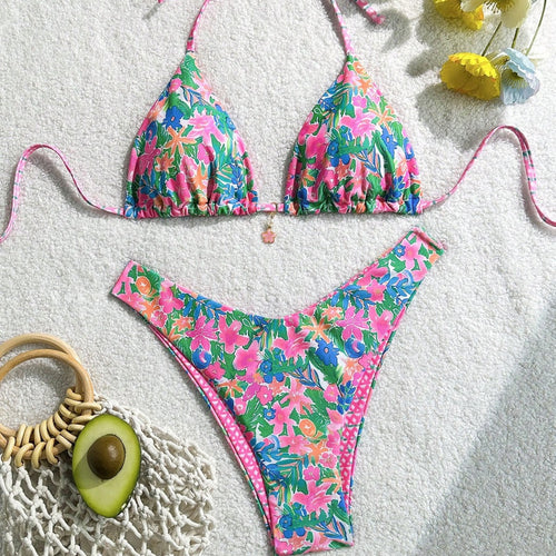 Damen Triangel-Bikini mit floralem Design Echo Archiv
