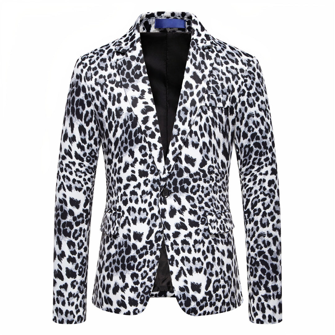 Herren Designer-Blazer mit auffälligem Leopardenmuster und edlem Schnitt Echoarchiv