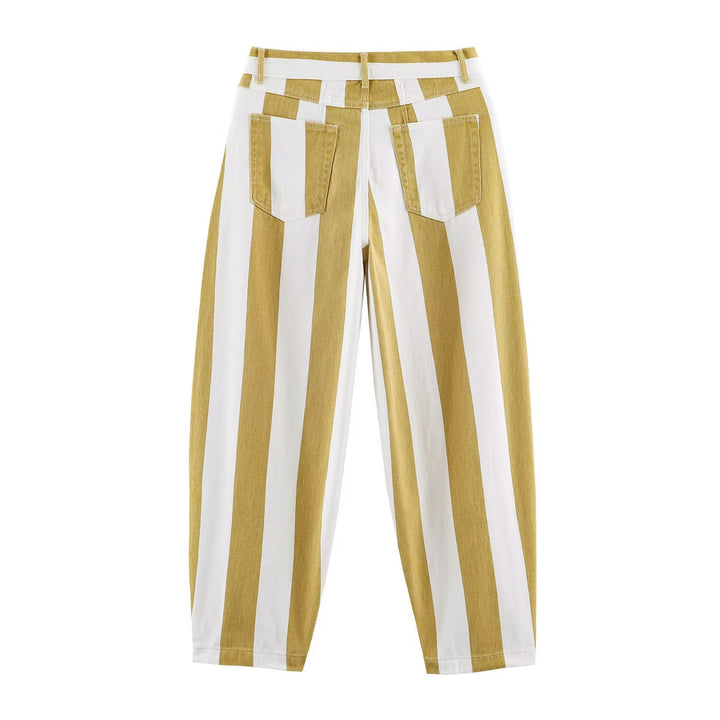 Damen Taillenhohe Culotte-Hose mit breiten Streifen und weitem Bein Echo Archiv