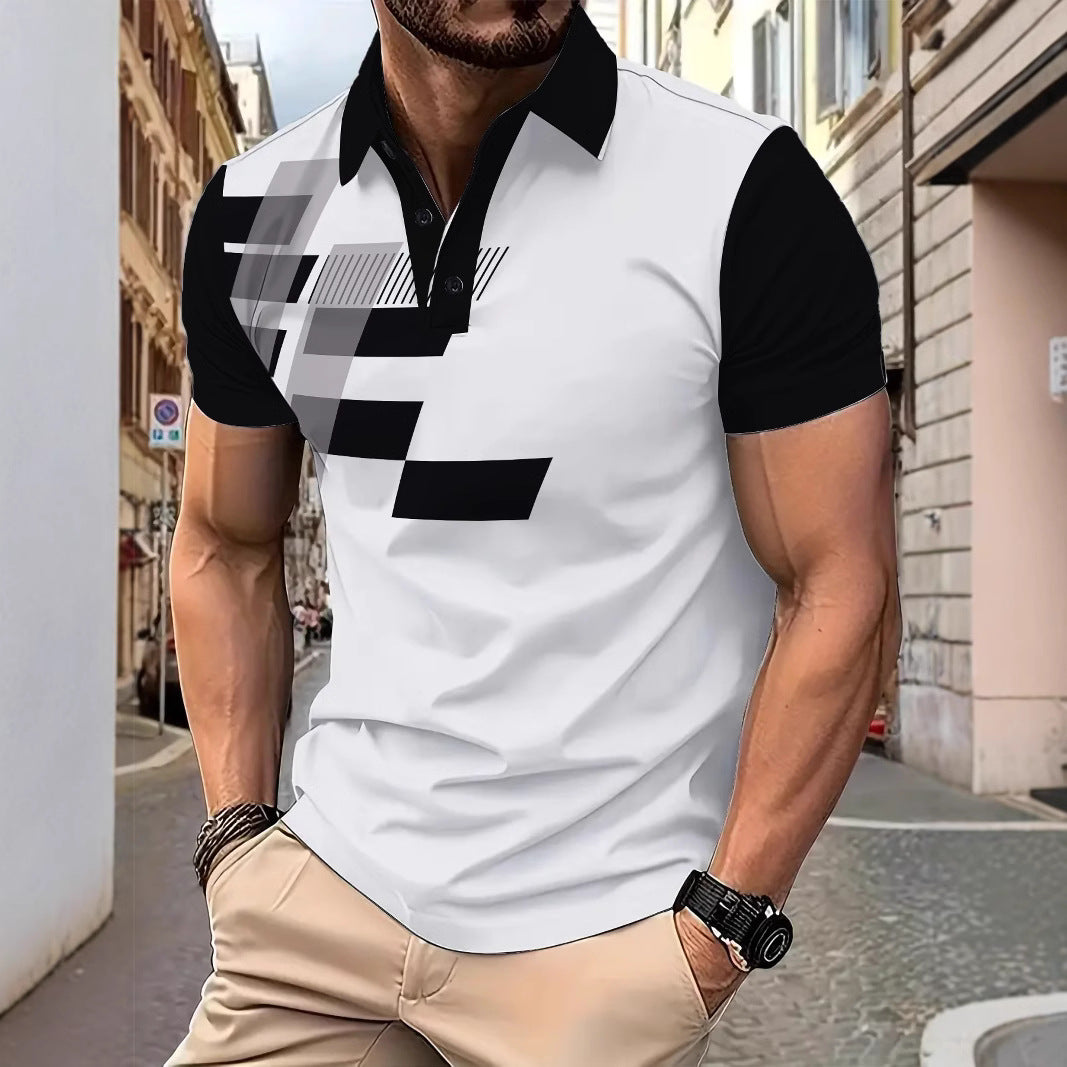 Herren Poloshirt mit modischem Grafikdesign Echoarchiv